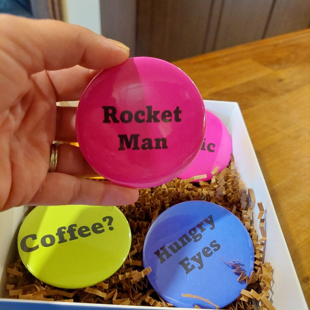 Set of 5 Colorful Button Pins